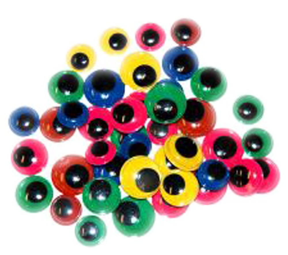 Oči lepicí 12,14,16mm barevné mix 44ks