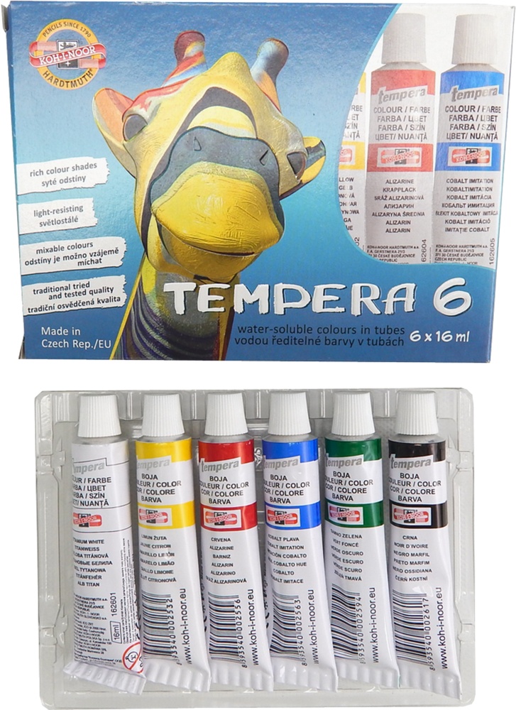 Tempery sada 6 odstínu 16ml