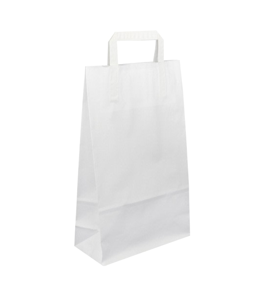 Taška papírová bílá 220x105x360