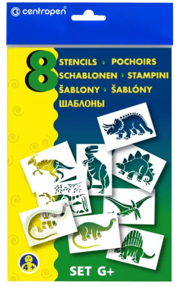 Šablona na foukací fixy G+ dinosauři