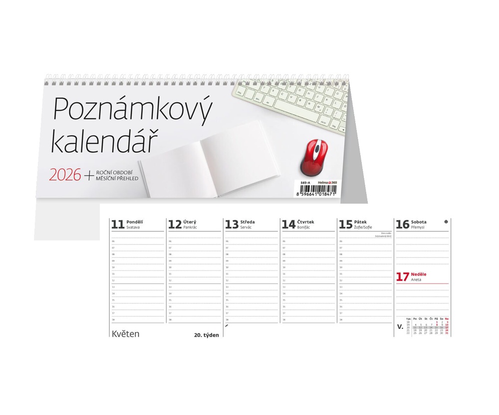 Kalendář s.2026 Poznámkový S65/A 246x96