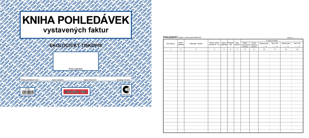 TB Kniha pohledávek A4 20 listů ET350
