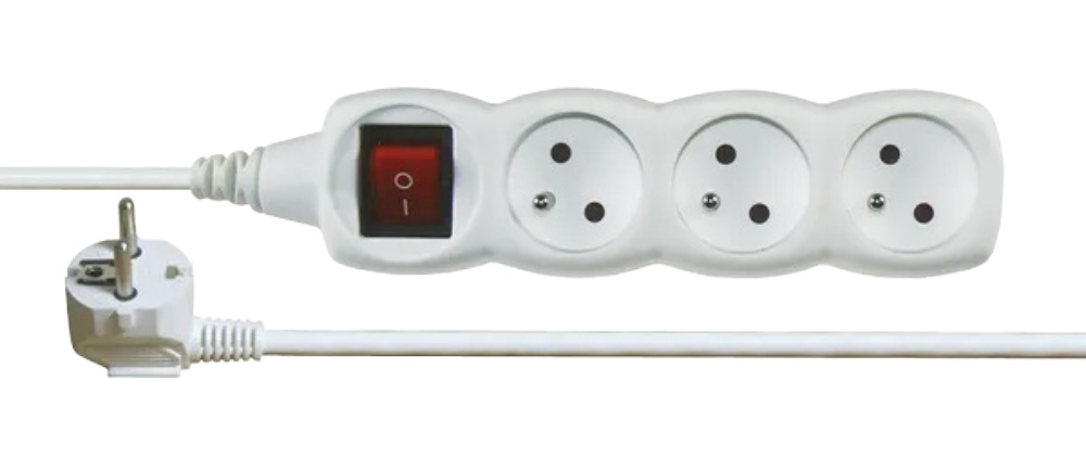 Prodlužovací kabel 3 zásuvky 2m +vypínač