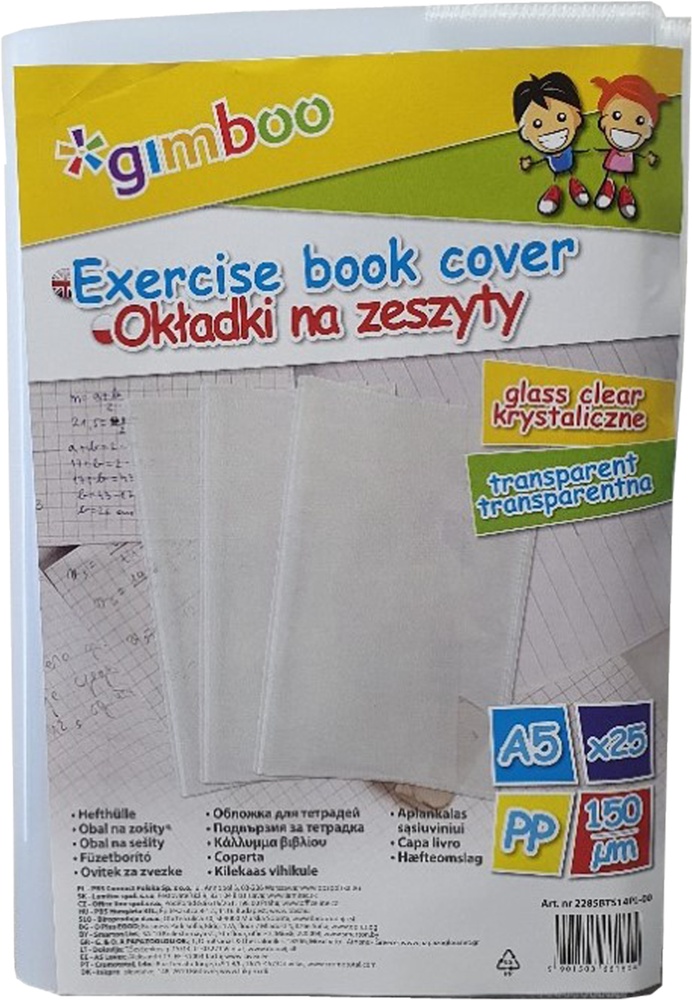 Obal na sešit A5/25ks PVC silný