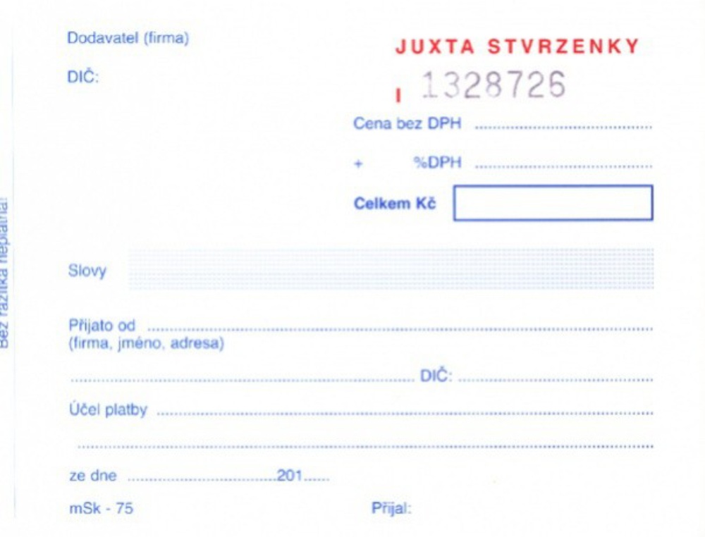 TP Stvrzenka A6-číslovaná 2 kopie propisující 75