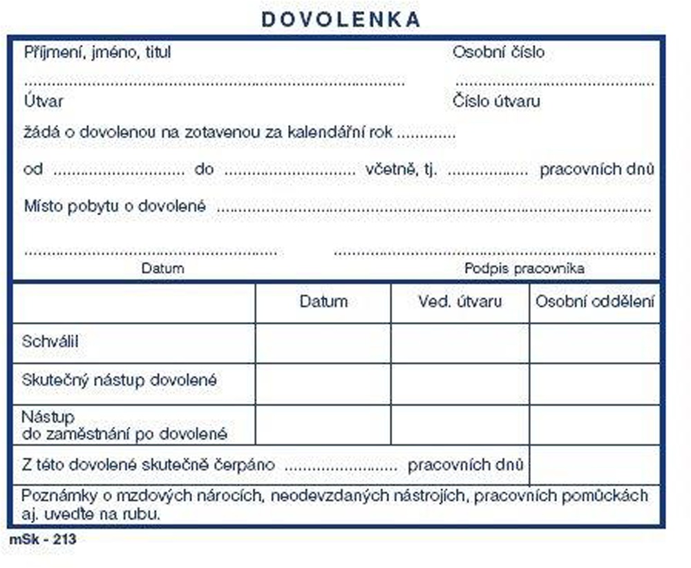 TP Dovolenka A6 213 100 listů