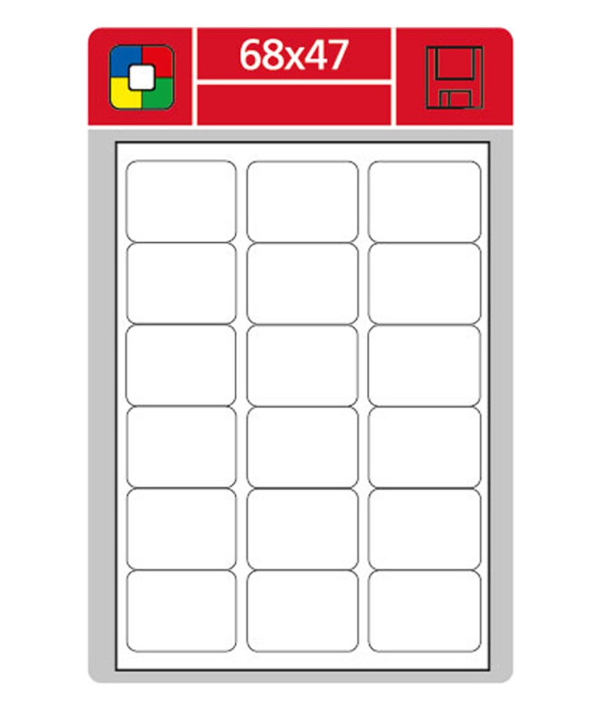 Samolepící etikety Laser 68x47 žluté 1800 etiket