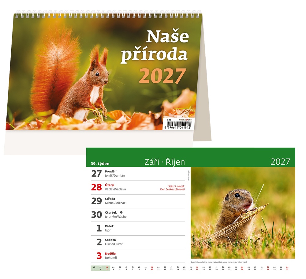 Kalendář s.2027 Naše příroda S22 226x139