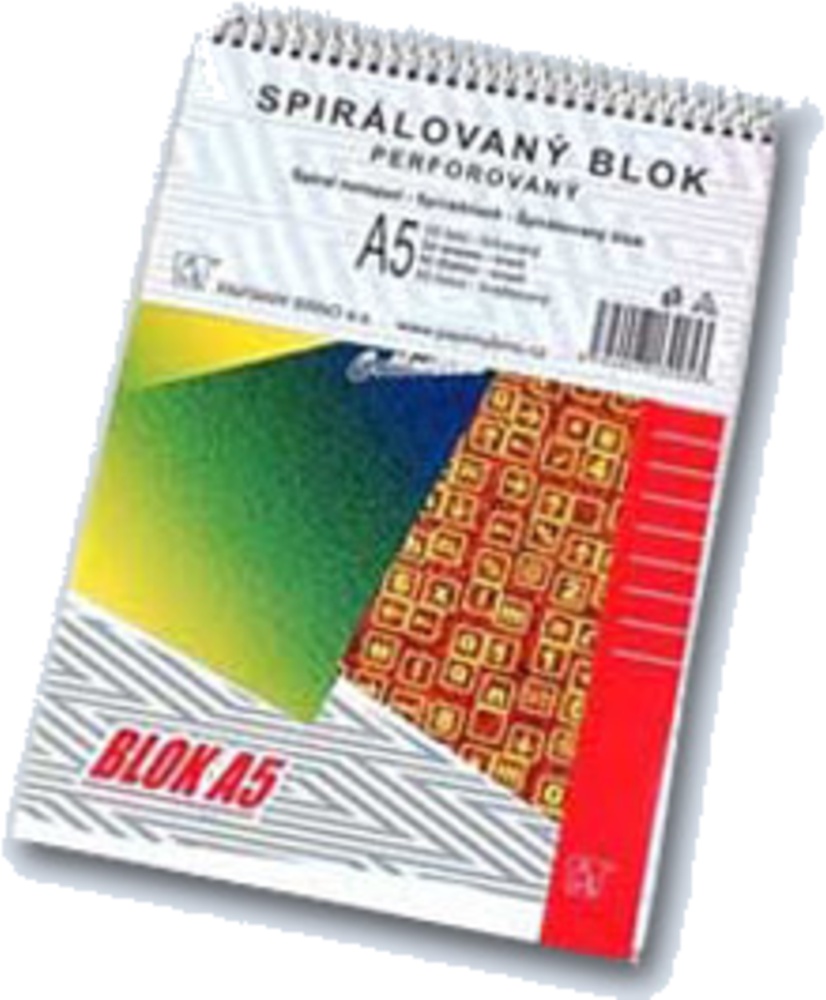 Blok A5 horní spirála čtvereček 50 listů