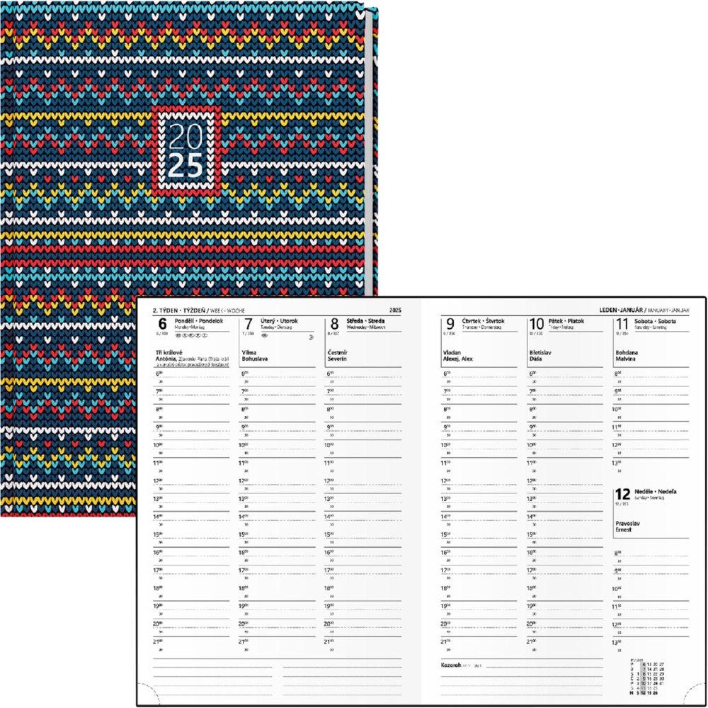 Diář A5 týdenní BTO9 Lamino 2025