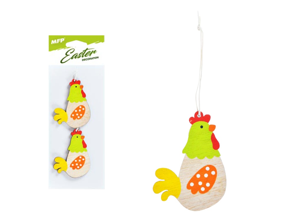 Velikonoční dekorace Slepice 2ks 6,5cm