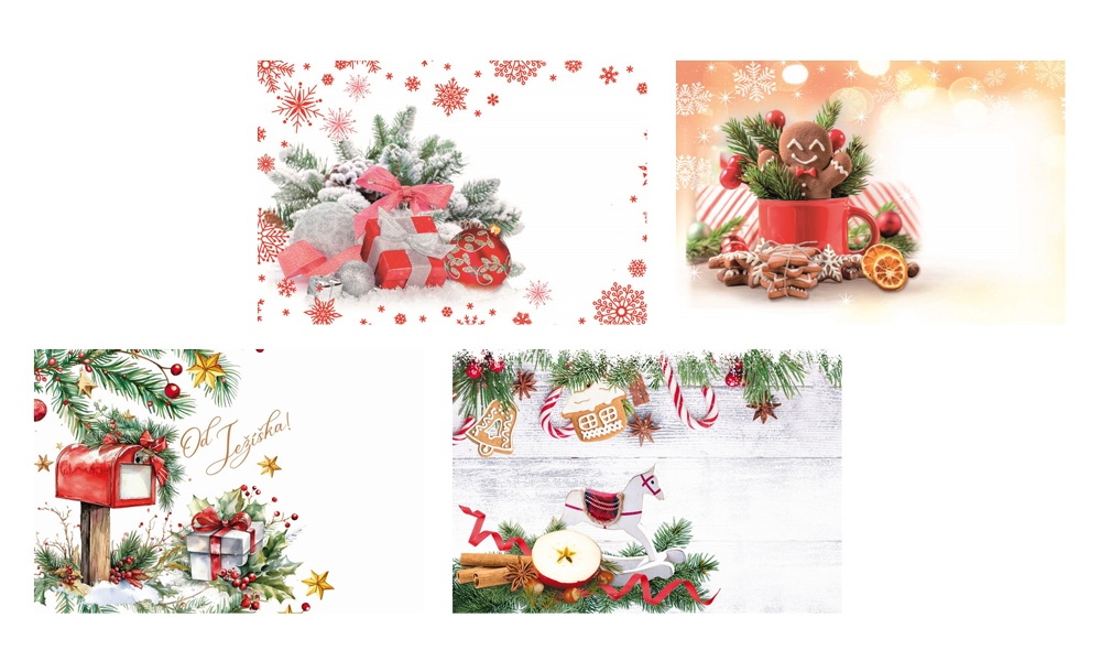 Vánoční obálky dekor C6 mix 177x120 50ks