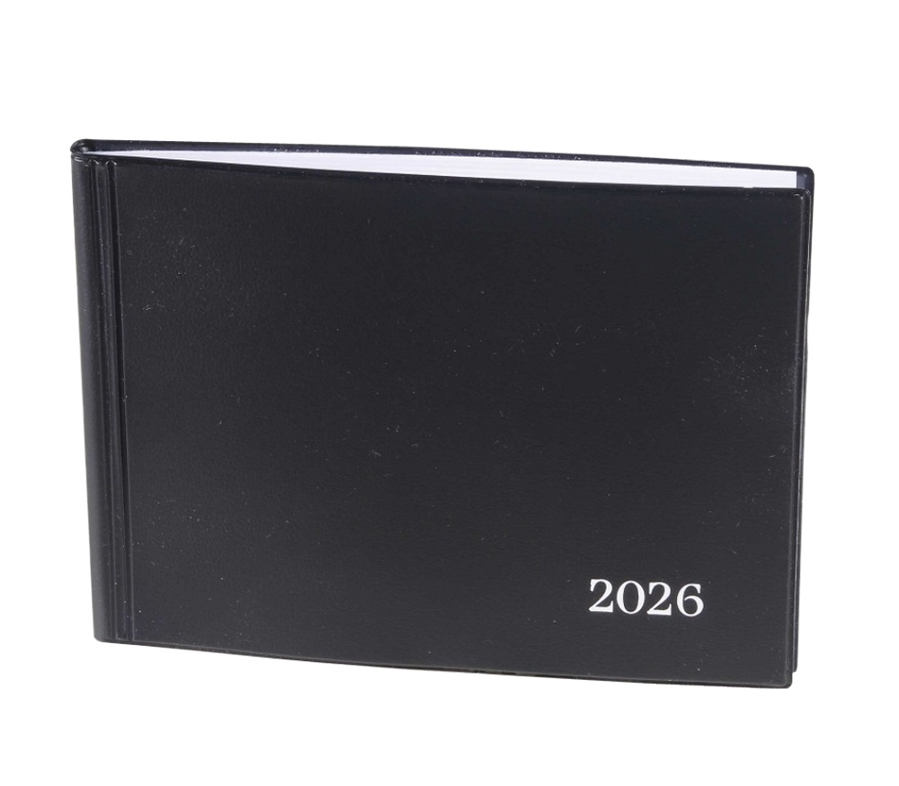 Diář týdenní diář 803 PVC 2026 černý 16×11,7 cm