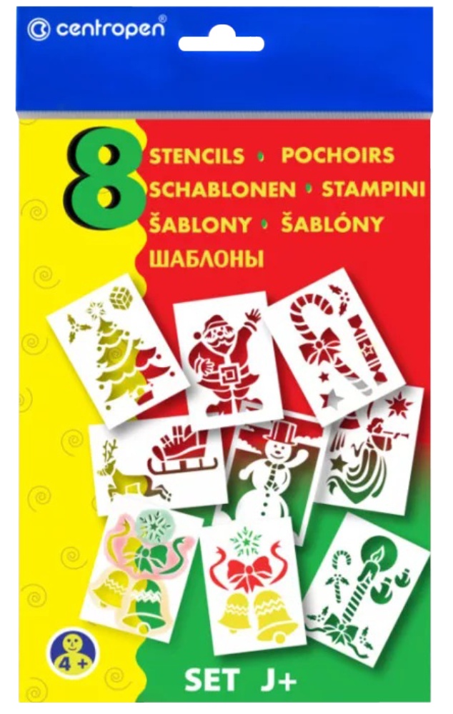 Šablona na foukací fixy J+ vánoce