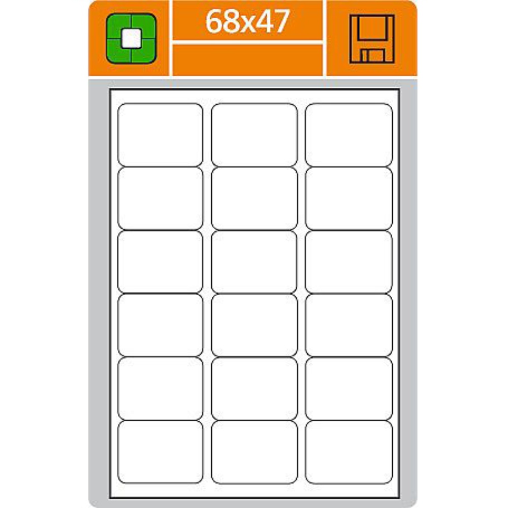 Samolepící etikety Laser 68x47 zelené 1800 etiket