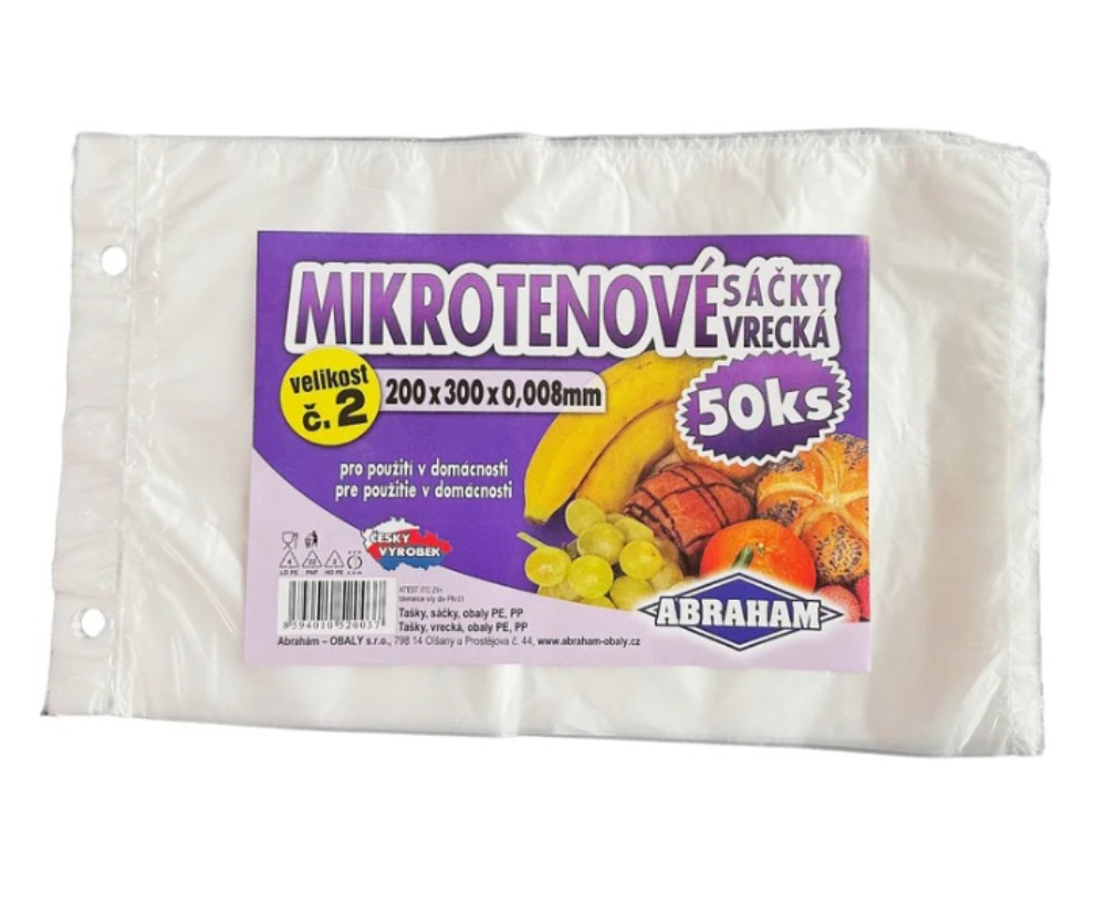 Sáčky mikrotenové 20x30cm/ 50ks 0.008mm