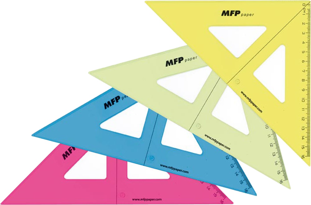 Trojúhelník 45/177 s kolmicí barevný