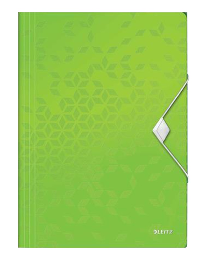 Mapa 253 plast WOW s gumou zelená tři klopy