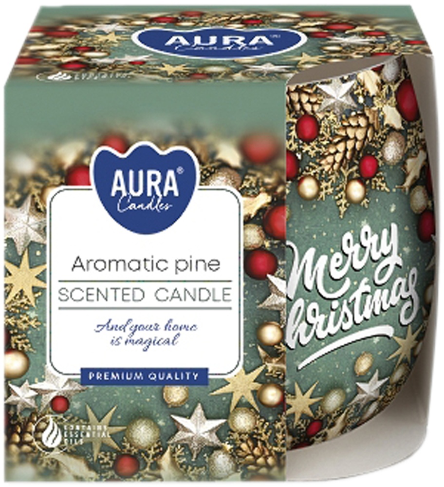 Vánoční svíčka aroma ve skle Aroma.Pine