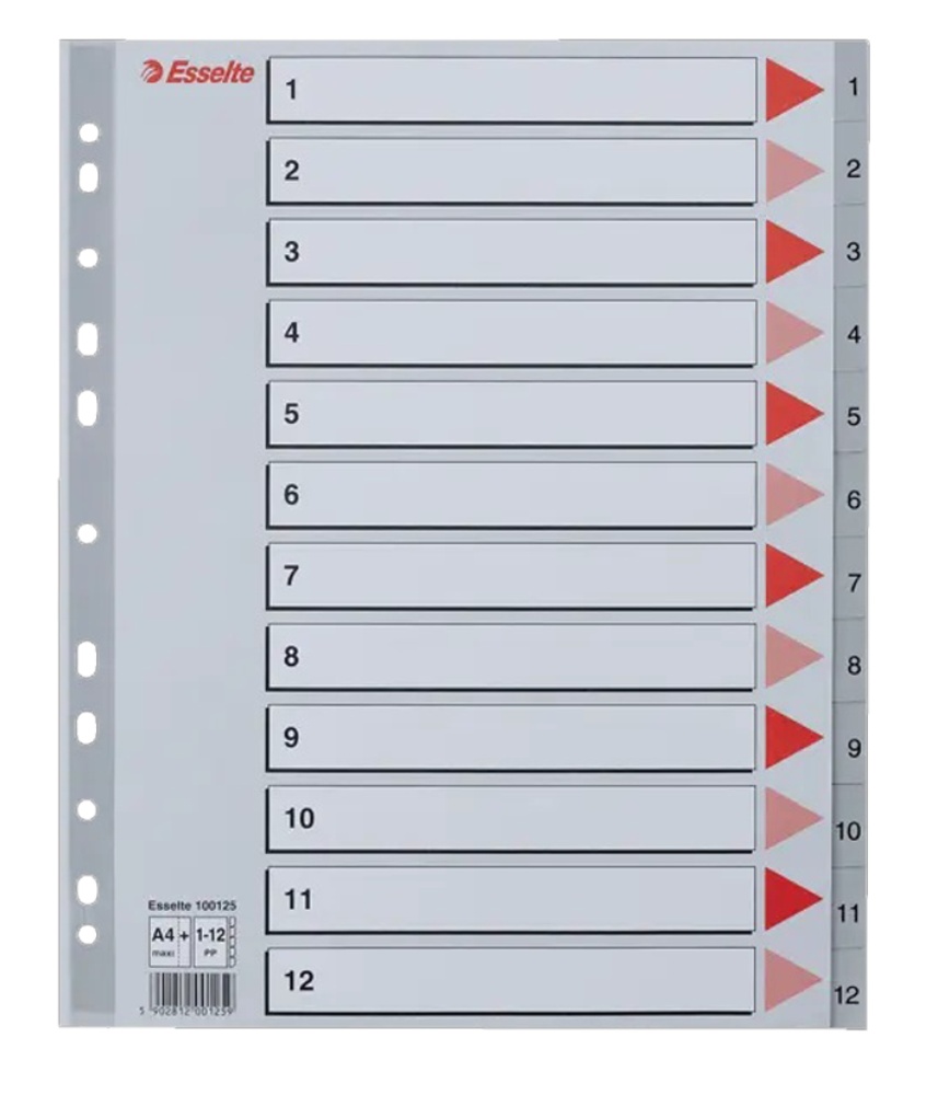 Rozdružovač A4+ PP 1-12 popisovatelný