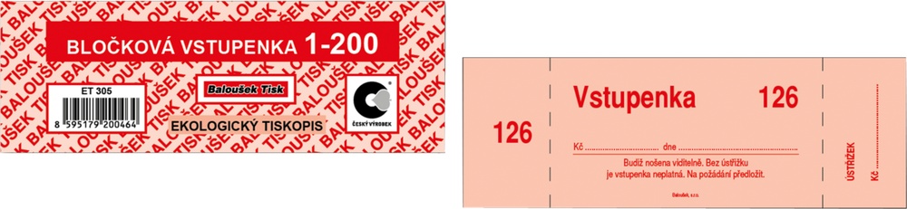 TB Vstupenka 1-200  200 listůET305