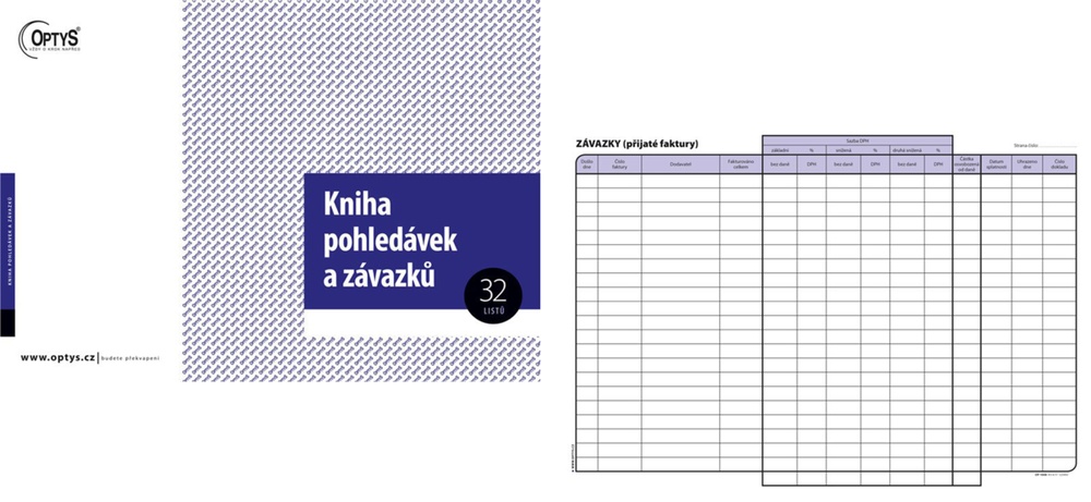 TOpt Kniha pohledávek a závazků 32 listů 1008