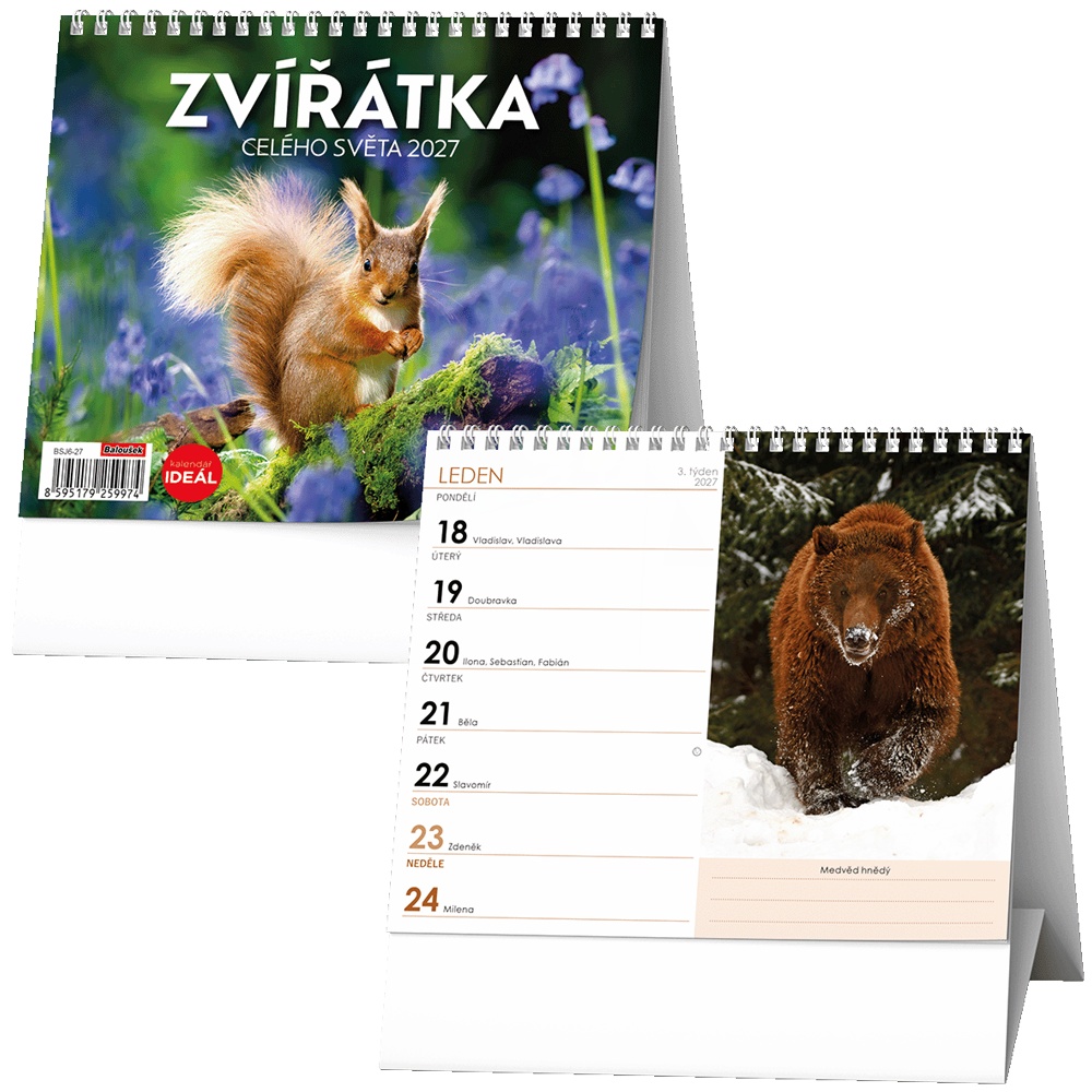 Kalendář s.2027 Zvířata BSJ6 165x135
