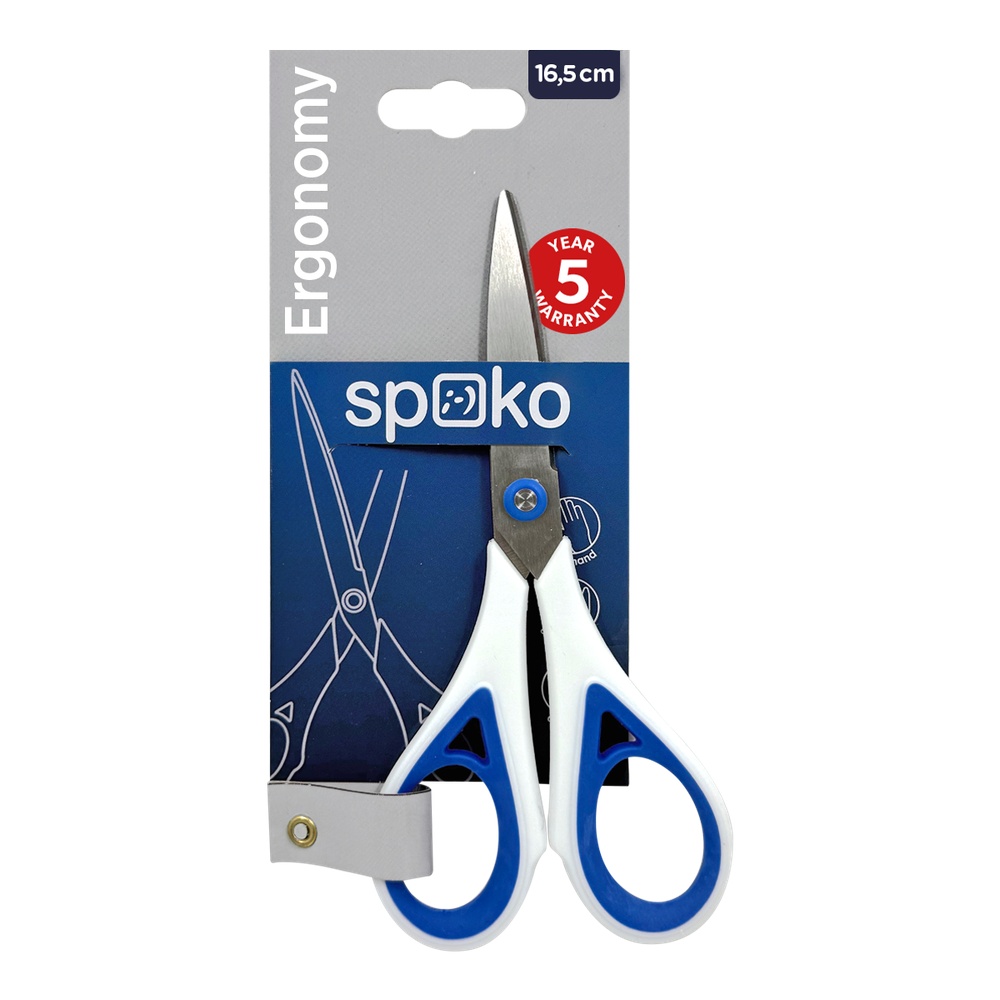 Nůžky školní 16.5cm Spoko gumový úchyt