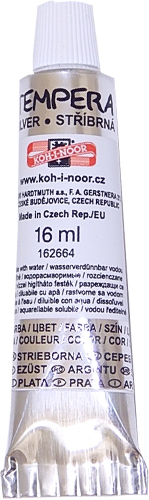 Tempera 16ml stříbrná
