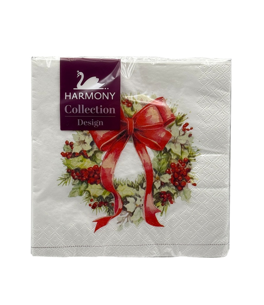 Vánoční ubrousky 3-vrstvé Věnec 20ks