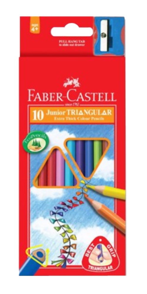 Pastelky Faber 10 trojhranné+ořezávatko