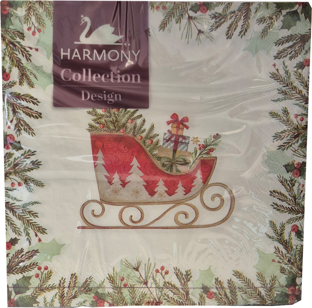 Vánoční ubrousky 3-vrstvé Saně 20ks