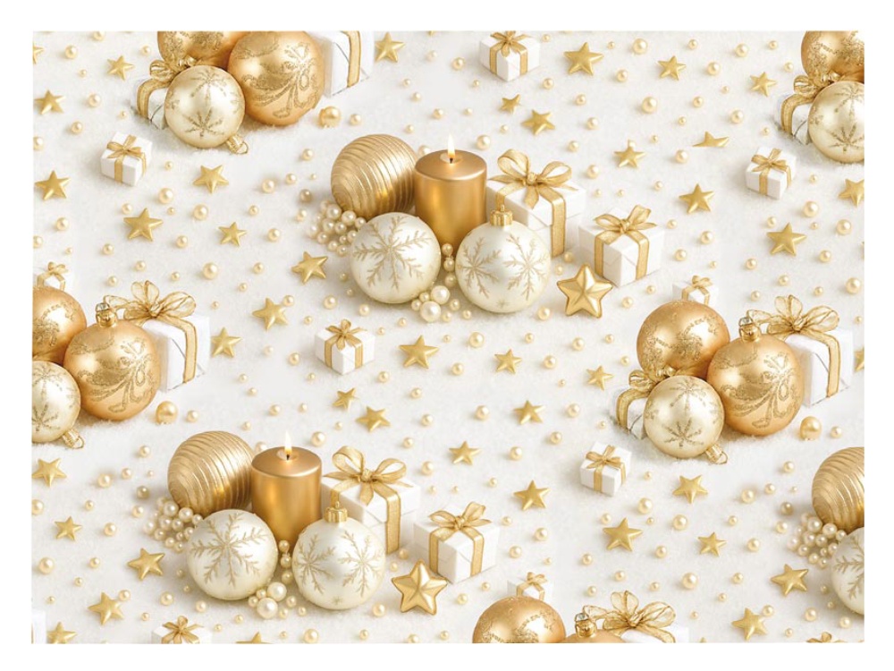 Vánoční papír 70x100 Ozdoby V305