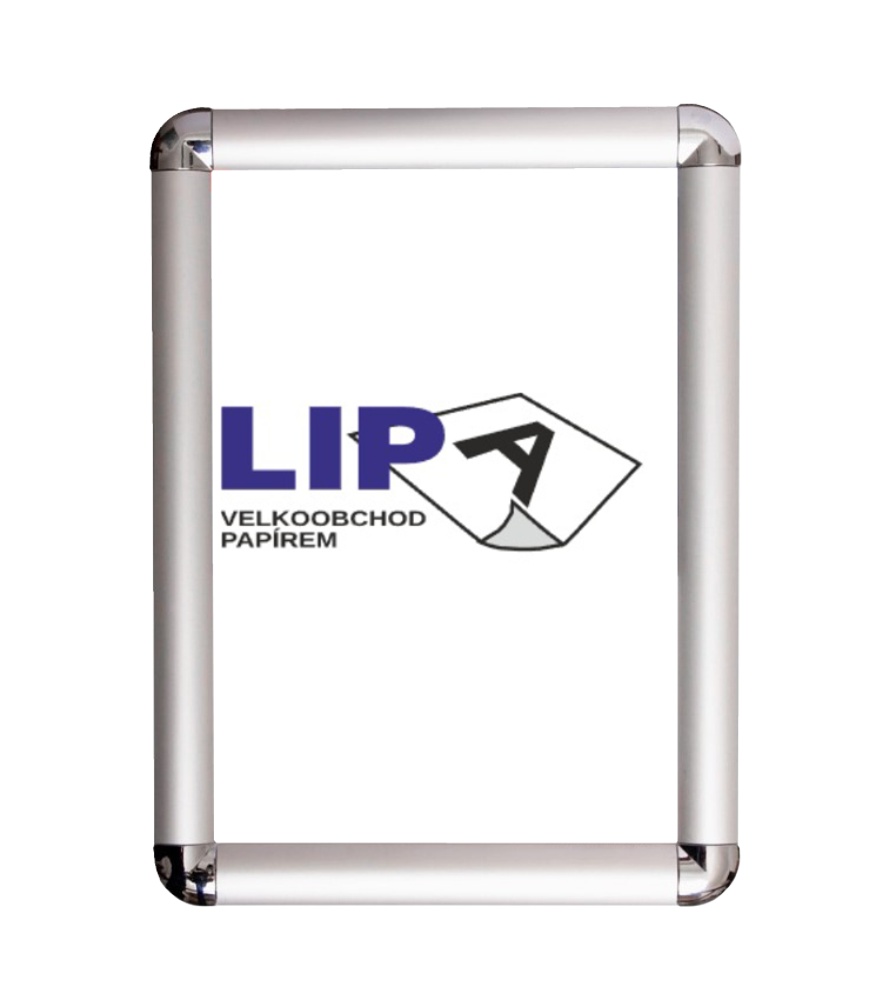 Klip rám A4 s kulatými rohy