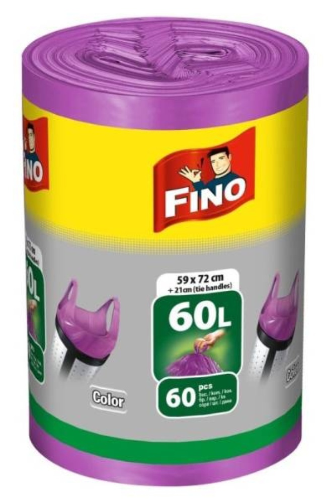 Sáčky do koše 60 litrů role s uchy Fino 60ks