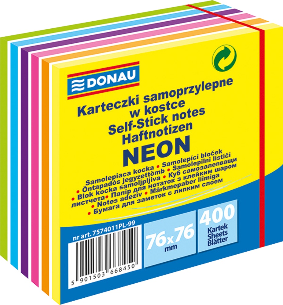 Bloček 76x76 Neonový 6-barev 400l 757401