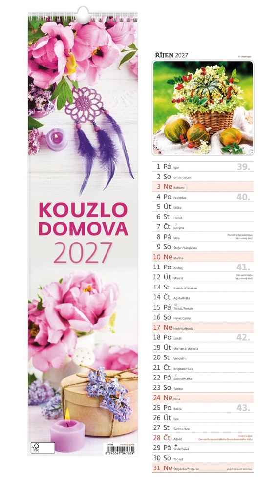 Kalendář 2027 Vázankový Kouzlo Domova 120x480