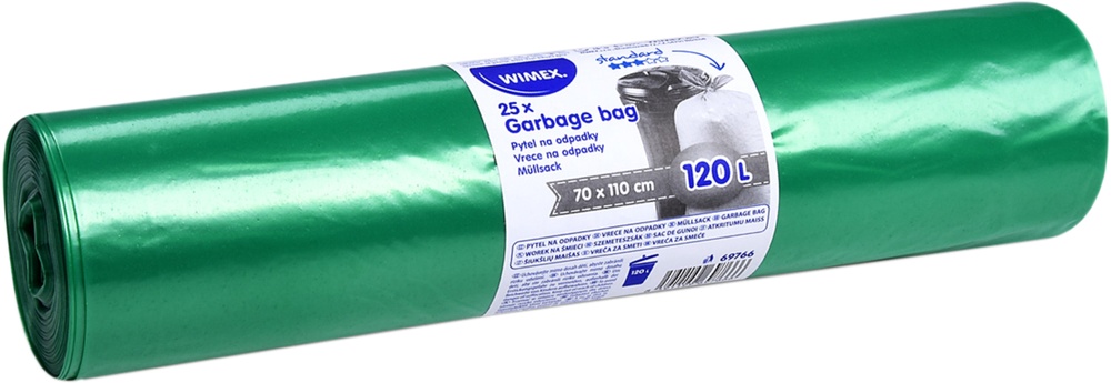 Pytel na roli 70x110 zelený 25ks 40mic