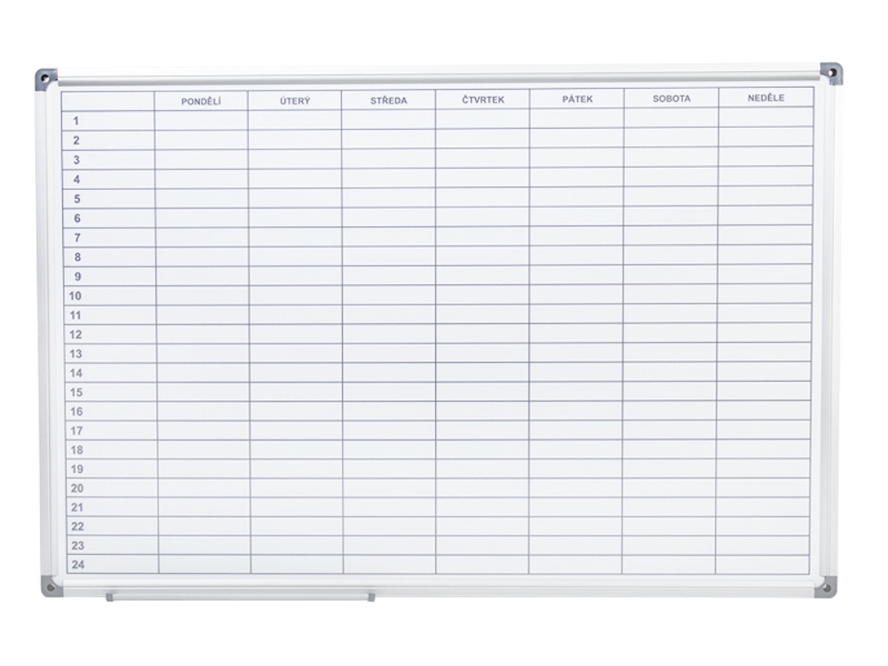 Magnetická tabule plánovací týden. 60x90