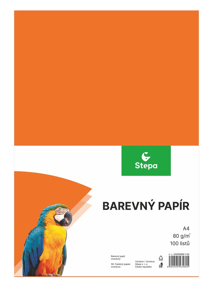 Náčrtník A4 oranžový 80g.100 listů