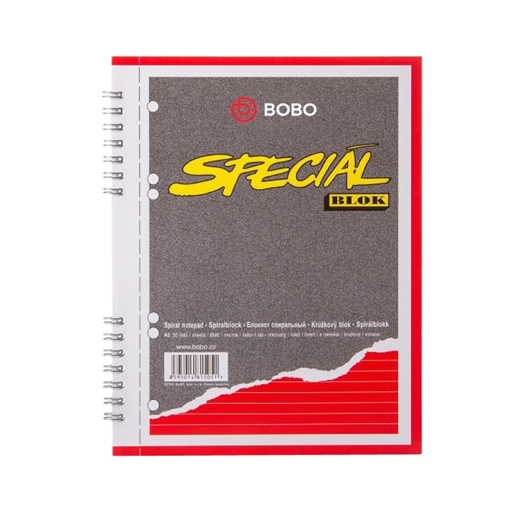 Blok BoBo A5 boční spirála Speciál linka 50 listů