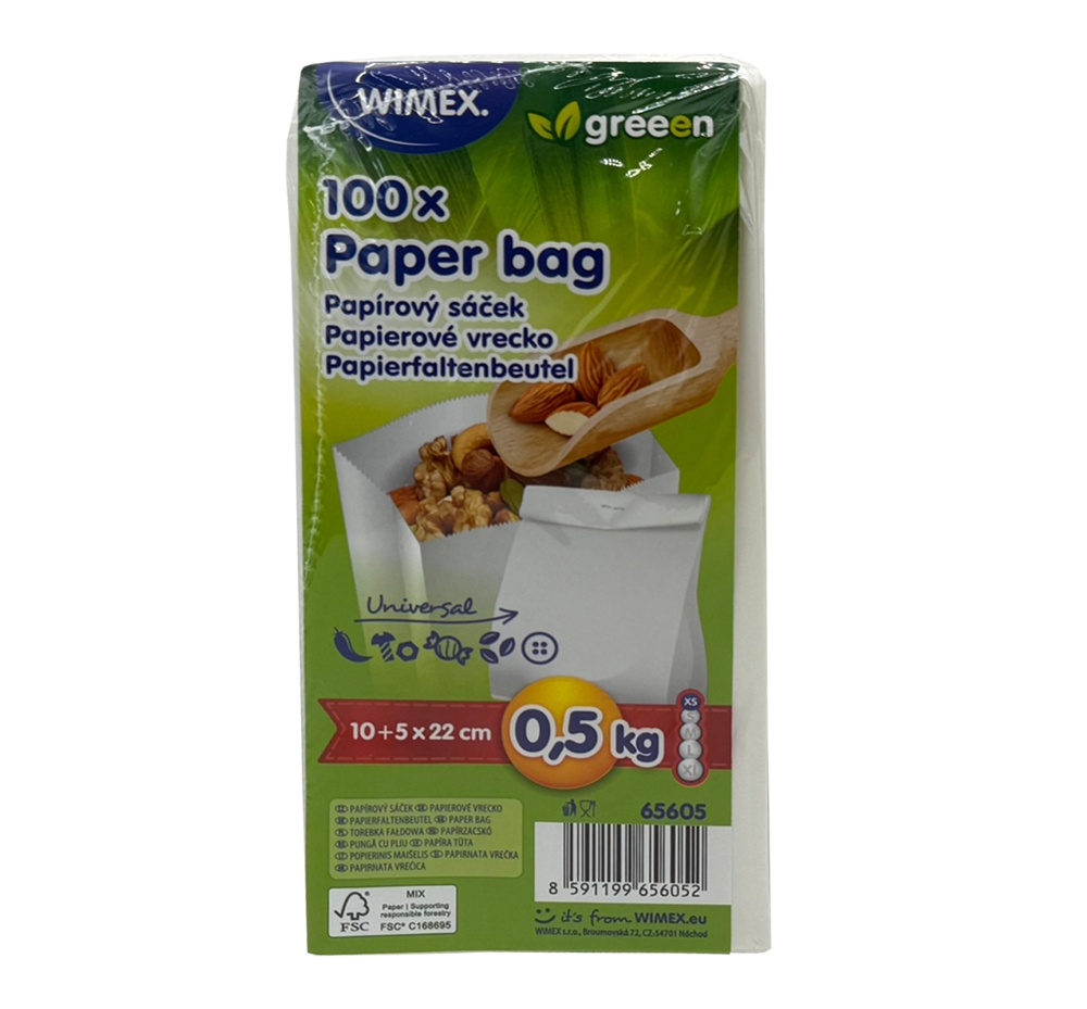Sáčky svačinové 0.5kg papírové 100ks