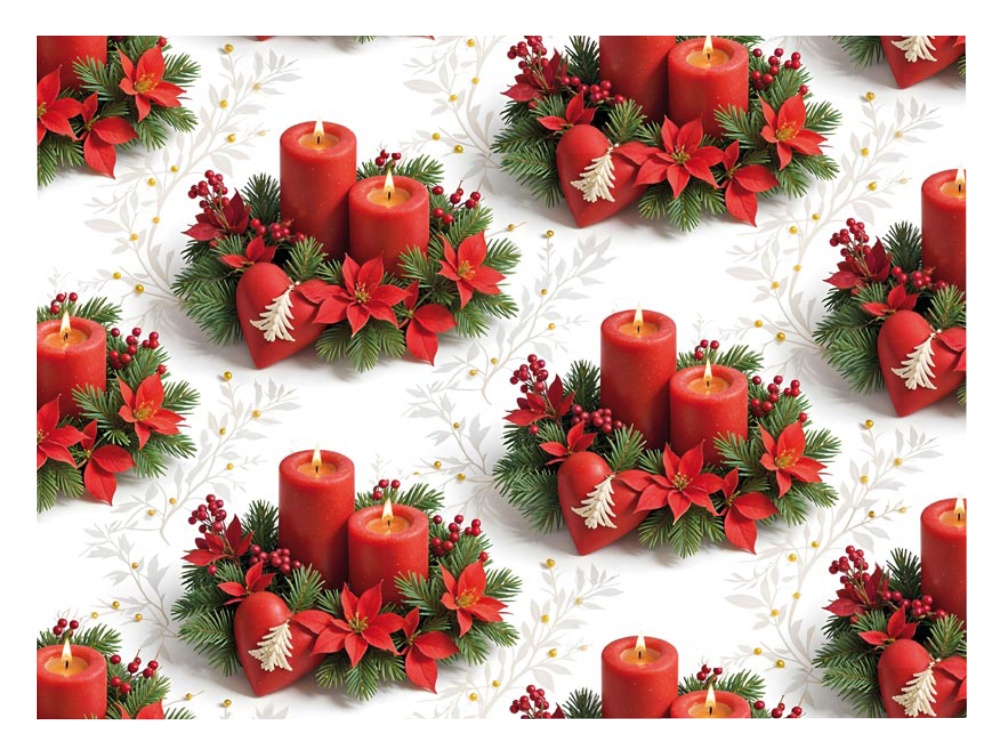 Vánoční papír 70x100 Svícen V304
