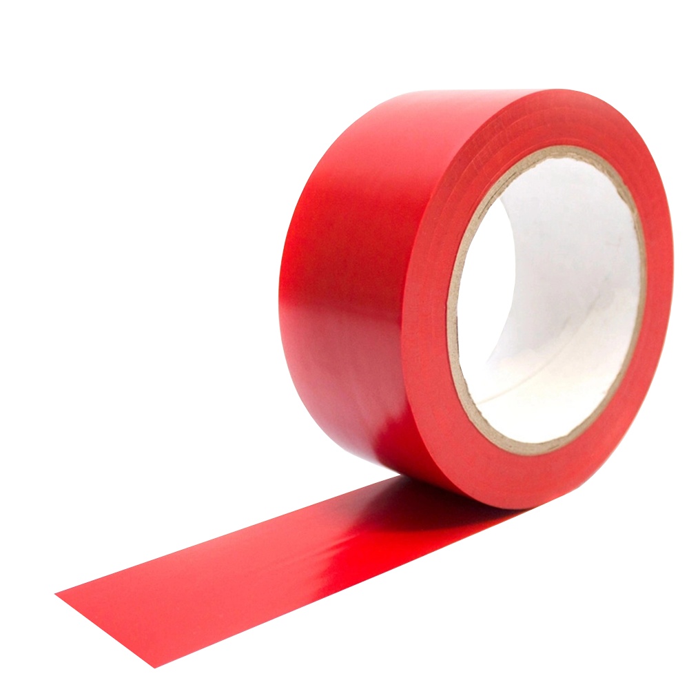 Lepící páska 50/33m PVC vytyčovací červená