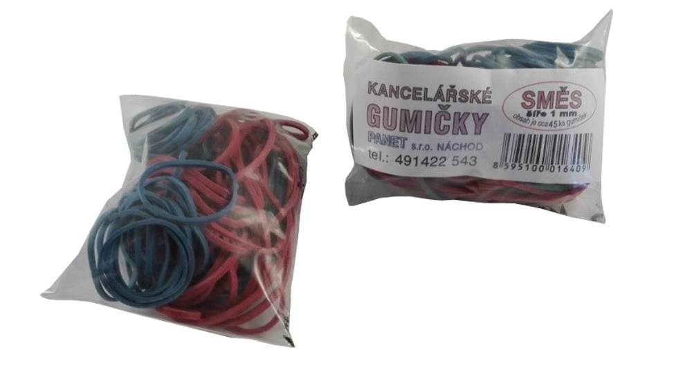 Gumičky 20,40,60mm směs cca 45ks