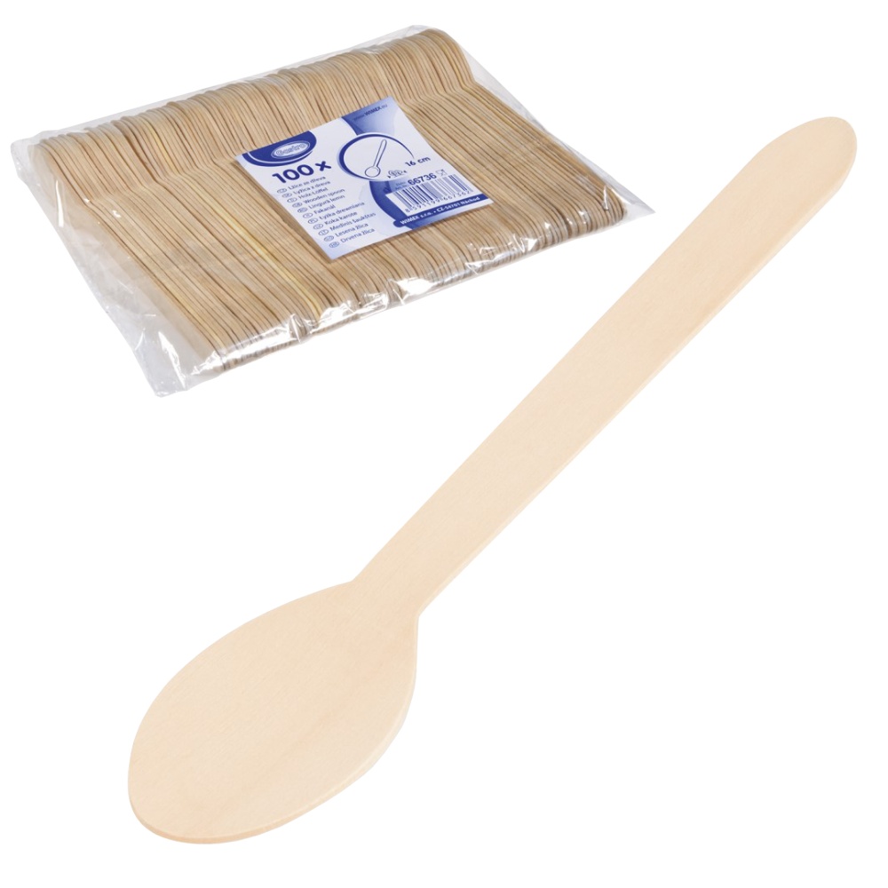 Lžíce dřevěná 16cm 100ks 66736