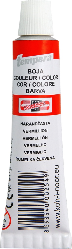 Tempera 16ml světle červená rumělka