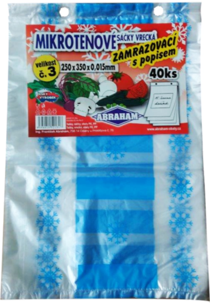 Sáčky zamrazovací 250x350mm/ 40ks s popisem 0,015mm