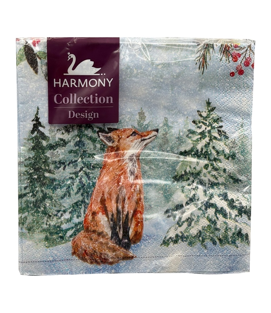 Vánoční ubrousky 3-vrstvé Liška 20ks