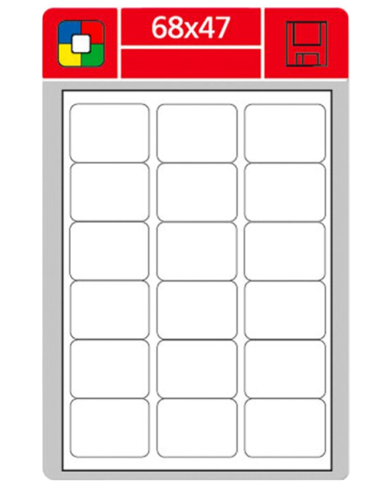 Samolepící etikety Laser 68x47 červené 1800 etiket